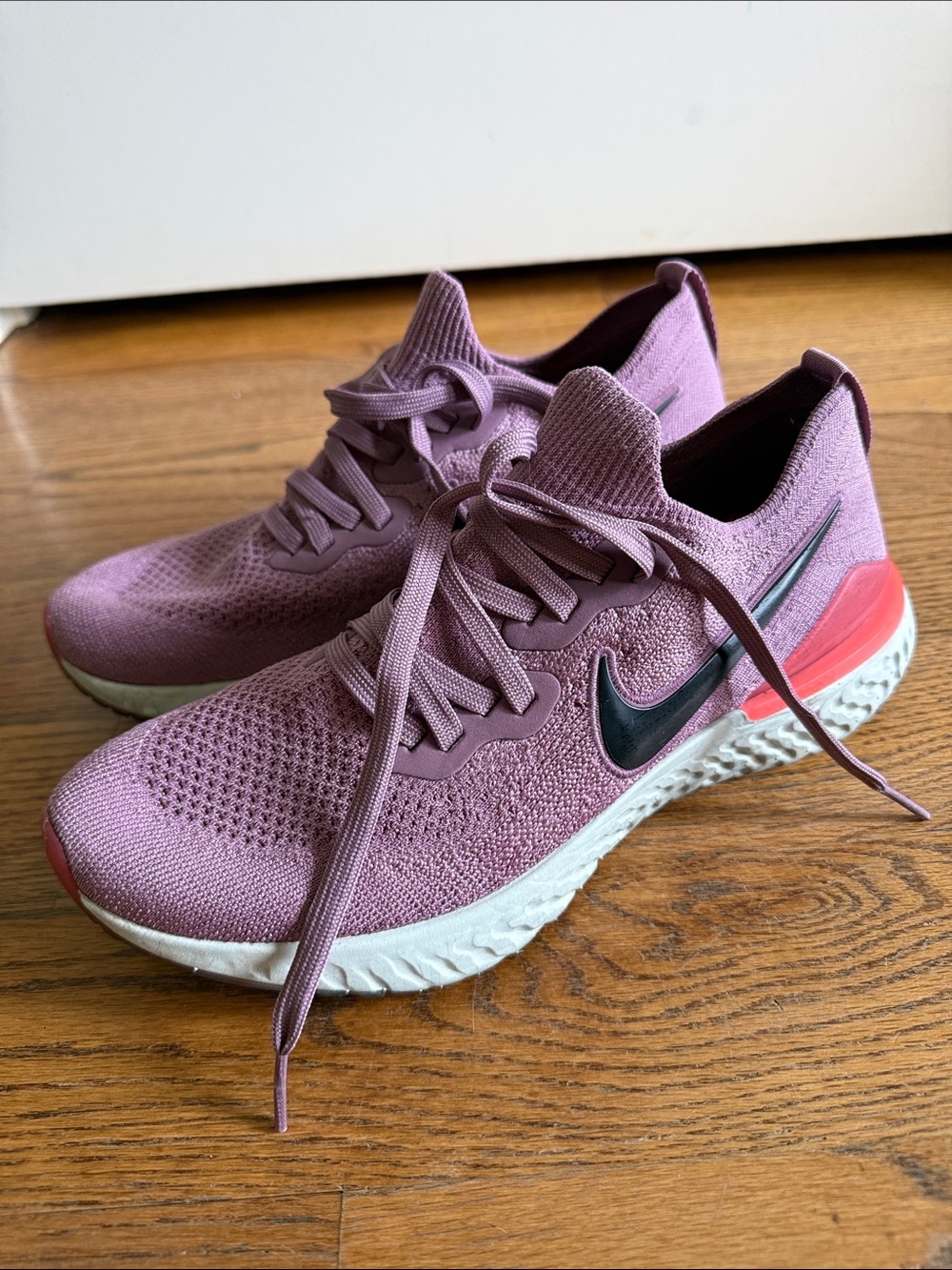 Nike Women's Athletic Running Sneakers in Mauve and Black Accents